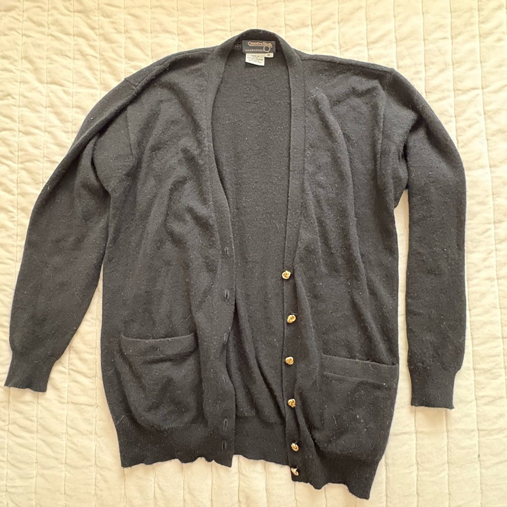 Classic Black Cardigan Sweater